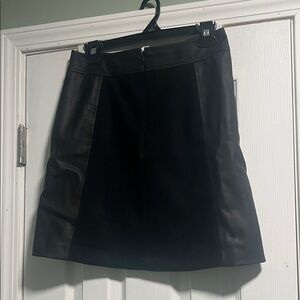 Black Pleather/ Suede Skirt